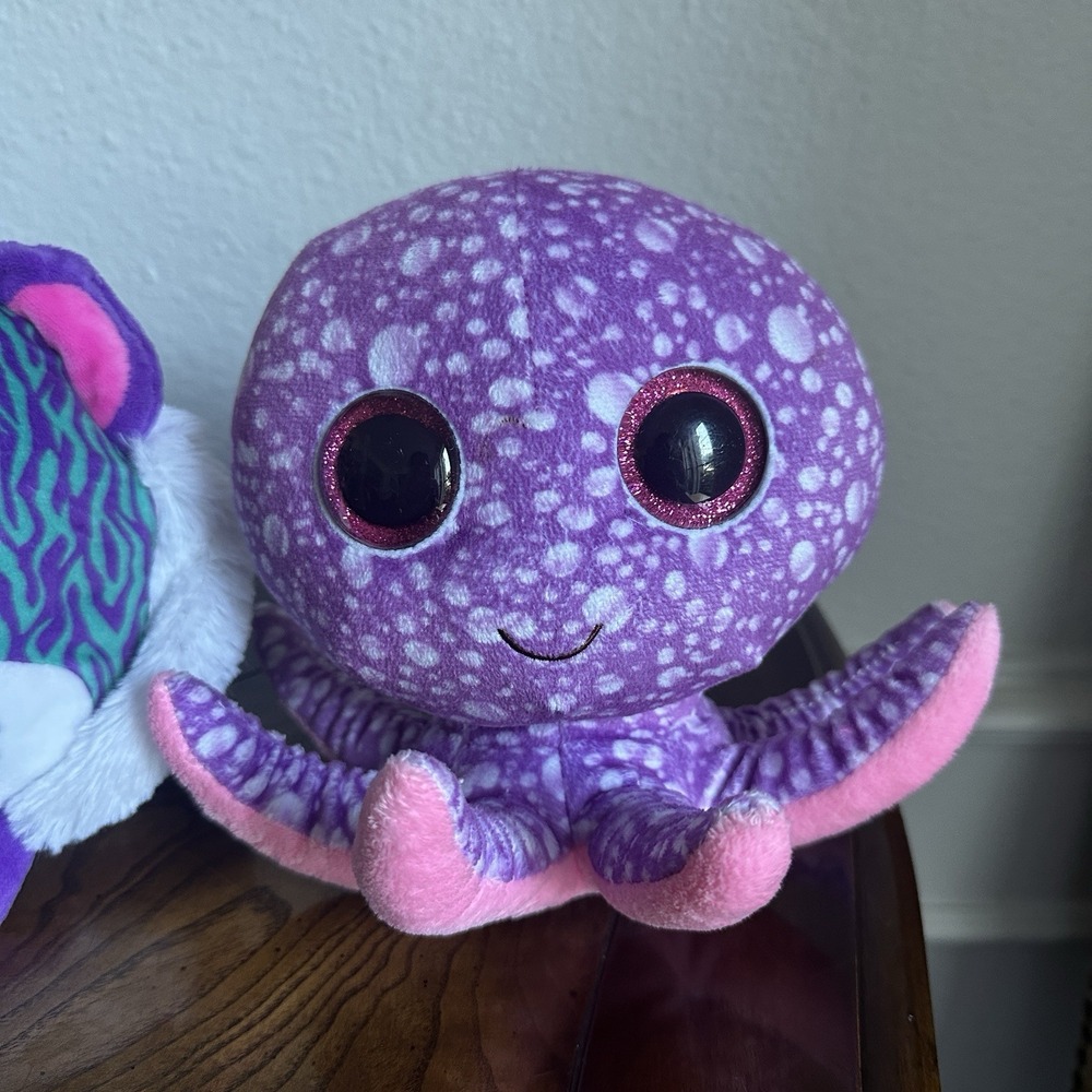 Ty Beanie Boo Legs the Purple Octopus and Pikmi Pops Jungle the Tiger Plush - Picture 3 of 15